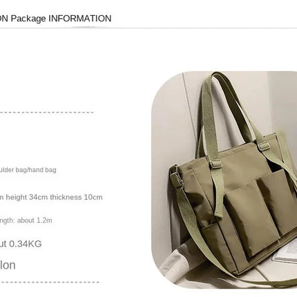 Waterproof Oxford Large Capacity Women Handbag Shoulder Bag Female Crossbody Bags for Women Casual Tote Bag PlatiNum