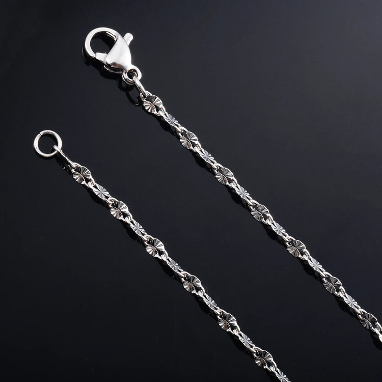 Yadreva Catena con labbra in rilievo Collana sottile in acciaio inossidabile da 2,5 mm Accessori per gioielli impermeabili con maglie fatte a mano PlatiNum