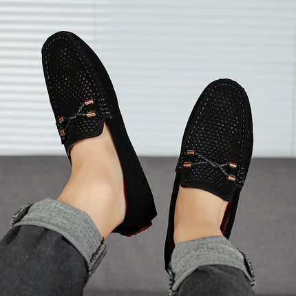 Scarpe Casual da Uomo Estate 2026, Mocassini di Lusso in Vera Pelle, Traspiranti e Comodi per la Guida