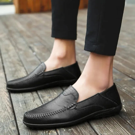 Scarpe Casual in Pelle da Uomo, Sneakers Estive di Lusso in Vera Pelle, Mocassini Italiani Traspiranti Slip-on