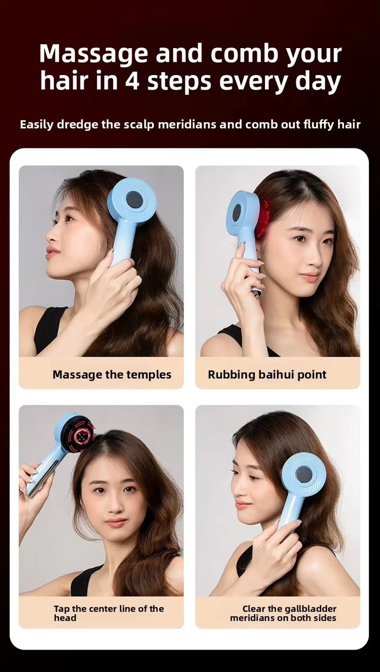 New Scalp Massage Comb Infrared Light Head Massager for Hair Growth Electric Scalp Oil Applicator Anti-Hair Loss Hair Care