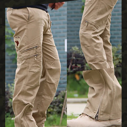 Men's Cargo Pants Outdoors Style Tactical Pants Male Camo Jogger Plus Size Cotton Many Pocket Men Camouflage Black Trousers