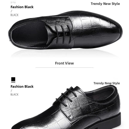 Scarpe Formali da Uomo in Pelle Traspirante con Design Traforato, Casual Estive a Punta Tonda e Tacco Basso, Comode da Indossare