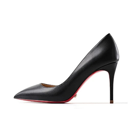 HLTINO 12CM Brown Patent Leather Pumps Women Red Bottom Heels Elegant High Heeled Stilettos Evening Shoe for Party