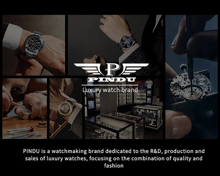 Pindu Luxury and stylish personalized waterproof panda dial fully automatic mechanical men's watch serpentine tourbillon watch