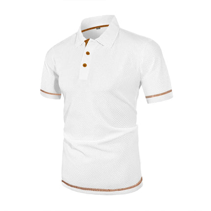 Men's short-sleeved T-shirt with summer ice silk lapel