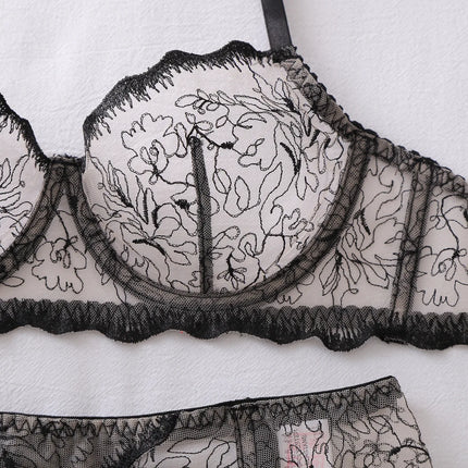 Tornova Erotic Lingerie High-quality Complex Craftsmanship See-through Embroidery Shaping Slim Women Sexy Lingerie Split Hot Set