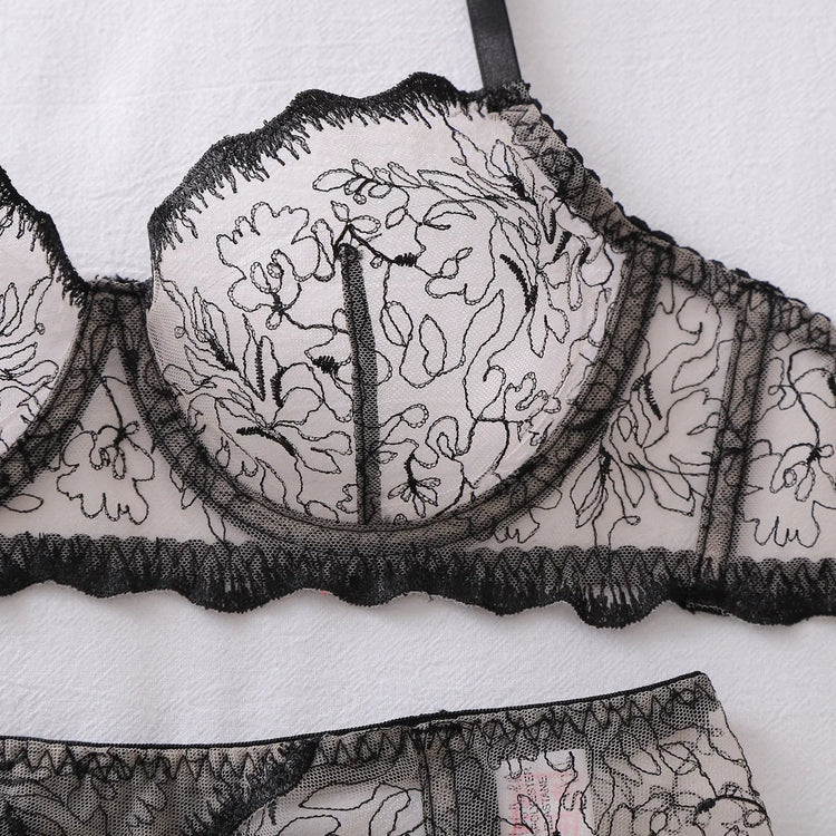 Tornova Erotic Lingerie High-quality Complex Craftsmanship See-through Embroidery Shaping Slim Women Sexy Lingerie Split Hot Set