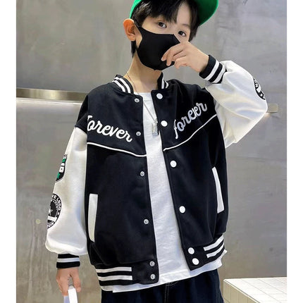 Boys Baseball Uniform Jackets For 3-14 Years Children Clothes For Teenage Boys Sports Outerwear Coat Spring Fashion Sweatshirts