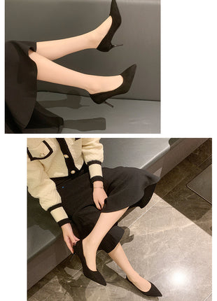 Donne Nuovi Sandali Con Tacco Medio Nero 6-8-10 cm A Punta Tacco Sottile Baotou Banchetto Scarpe Con Tacco Alto Scarpe Da Donna Tacones Mujer