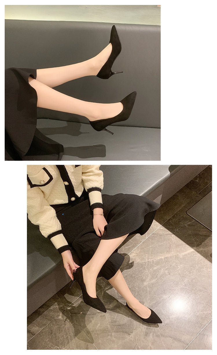 Donne Nuovi Sandali Con Tacco Medio Nero 6-8-10 cm A Punta Tacco Sottile Baotou Banchetto Scarpe Con Tacco Alto Scarpe Da Donna Tacones Mujer