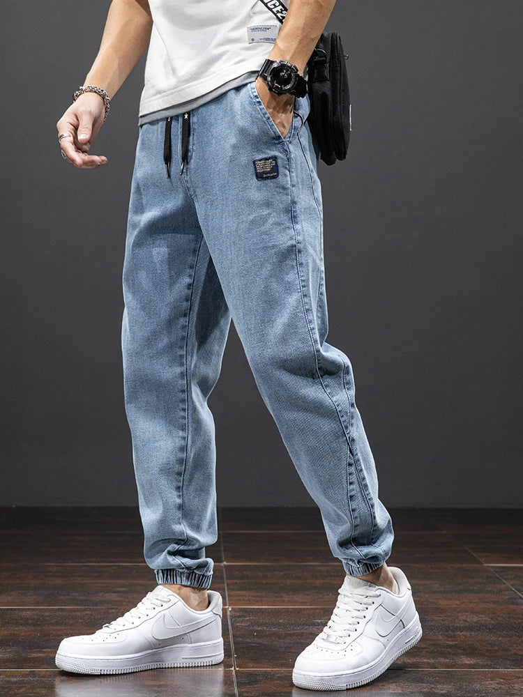 Spring Summer Black Blue Cargo Jeans Men Streetwear Denim Jogger Pants Men Baggy Harem Jean Trousers Plus Size PlatiNum