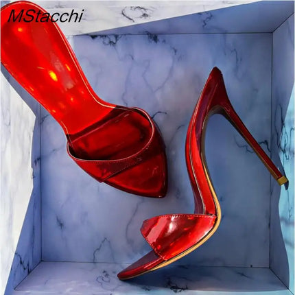Women's Stiletto Heel Open Toe Sandals, Starry Summer Style, with Dazzling Laser Colors, 2026