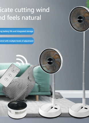 Ventilatore portatile oscillante in piedi con telecomando Ventilatore da tavolo pieghevole Ventilatore a piedistallo alimentato a batteria ricaricabile per il campeggio