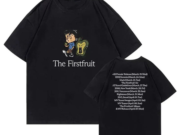 T-shirt da donna stampata con cartoni animati The Firstfruit T-shirt estiva casual in cotone a maniche corte da donna Abbigliamento Hip Hop Y2k oversize