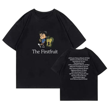 T-shirt da donna stampata con cartoni animati The Firstfruit T-shirt estiva casual in cotone a maniche corte da donna Abbigliamento Hip Hop Y2k oversize