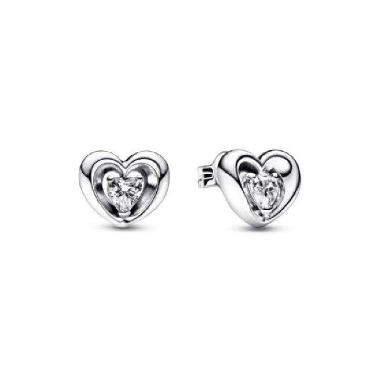 2025 Orecchini originali in pietra a forma di cuore bianco rosa, blu, rosso, verde, orecchino di perla con fiocco di neve, gioielli in argento s925 con fascino femminile platinumshop