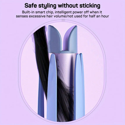 Automatic Rotating Hair Curler 32mm Ceramic Barrel, Professional Wavy Hair Styling Tool for Daily & Party Hairstyle