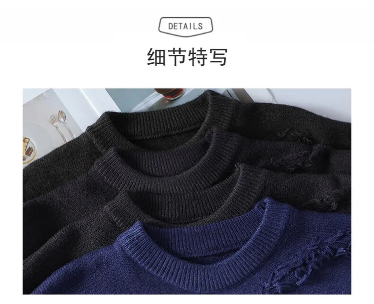 Winter Sweaters for male men thick O-neck sweater men Student youth sweaters autumn Men's wool Casual Knitwear Pullover men