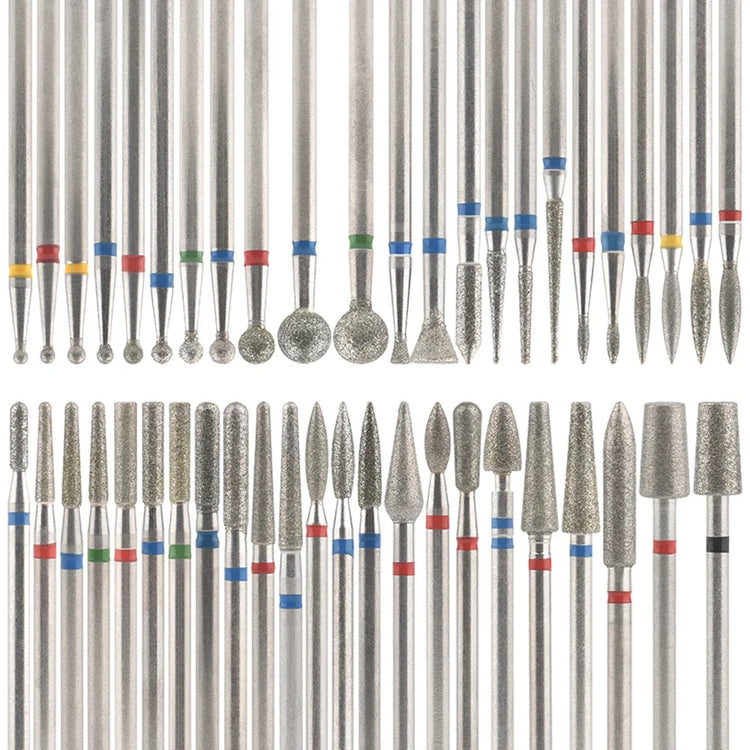 10Pcs Diamond Milling Cutter For Manicure Electric Nail Drill Bits Accessory Pedicure Machine Nail File Gel Remover Tool uñas Accesorios Y Herramientas