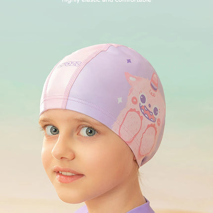 COPOZZ Cuffia da nuoto per bambini in cartone animato Bambini PU Protezione per le orecchie impermeabile Cappello da nuoto Cappelli da bagno elastici Cuffie da piscina per ragazzi Ragazza