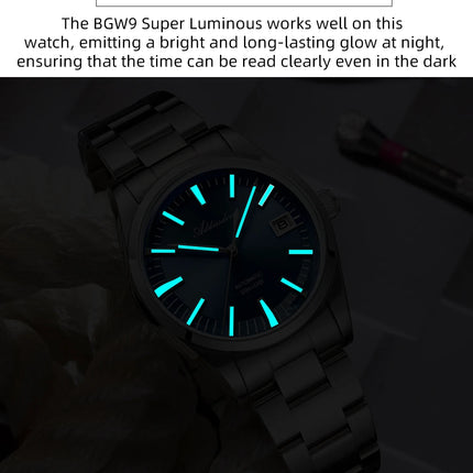 ADDIESDIVE Men's Automatic Mechanical Watch 316L Stainless Steel Luminous with Calendar 100M Waterproof Men's Wristwatch