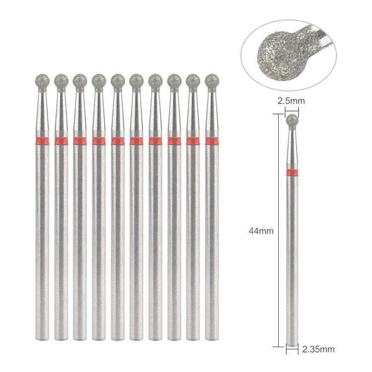 10Pcs Diamond Milling Cutter For Manicure Electric Nail Drill Bits Accessory Pedicure Machine Nail File Gel Remover Tool