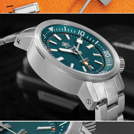 ADDIESDIVE Watch Men 42mm Sapphire 8215 Mechanical Wristwatch Transparent Back Cover 20Bar Waterproof Luminous Automatic Watch