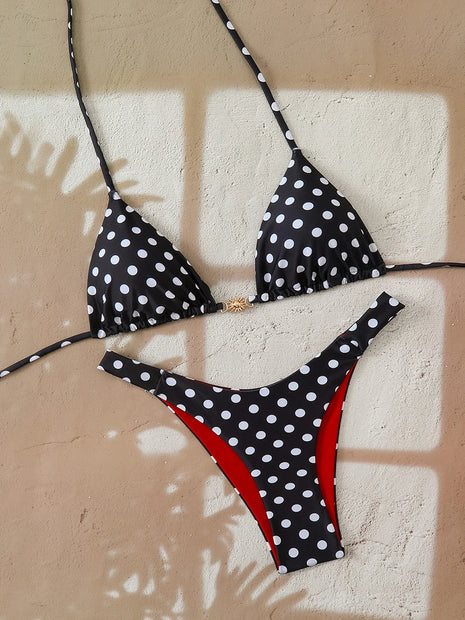 Micro Bikini 2026 Push Up per Donna, Costume da Bagno Sexy, Set Bikini Brasiliano a Pois, Biquini, Abbigliamento da Spiaggia Estivo