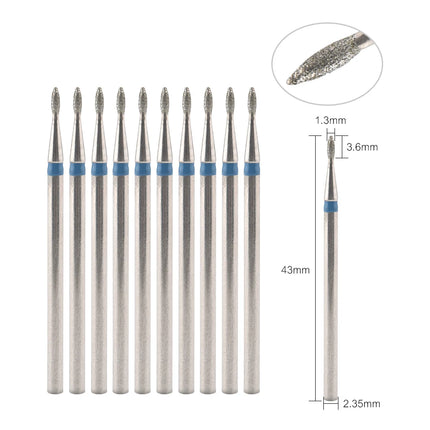 10Pcs Diamond Milling Cutter For Manicure Electric Nail Drill Bits Accessory Pedicure Machine Nail File Gel Remover Tool