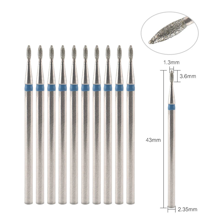10Pcs Diamond Milling Cutter For Manicure Electric Nail Drill Bits Accessory Pedicure Machine Nail File Gel Remover Tool