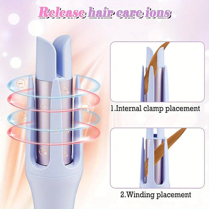 Automatic Rotating Hair Curler 32mm Ceramic Barrel, Professional Wavy Hair Styling Tool for Daily & Party Hairstyle