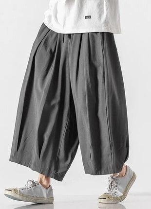 2025 Pantaloni estivi da uomo stile giapponese Harajuku Haori pantaloni a gamba larga uomo streetwea