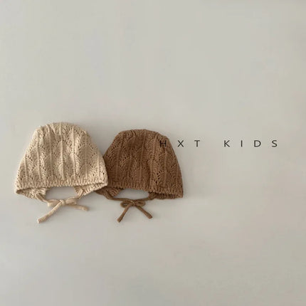 Moda retrò cava bambini cappelli lavorati a maglia fatti a mano all'uncinetto ragazze di fiori genitore-figlio cappello di cotone all'aperto 2024 autunno inverno berretti