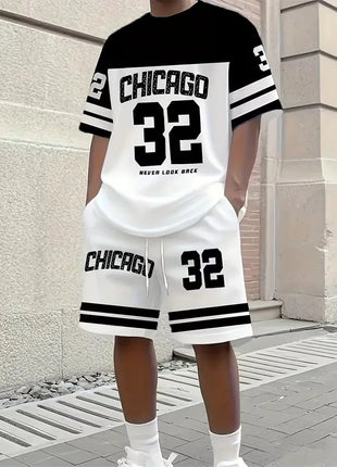 2026 Primavera/Estate Nuovo Top a maniche corte da uomo semplice e casual e pantaloncini casual, set primavera/estate da uomo casual da strada 2 pezzi platinumshop