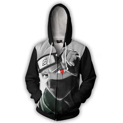 Anime Narutos Zipper Hoodie Cosplay Peripheral Digital Printing Hooded Cardigan Adults Children Daily Necessities