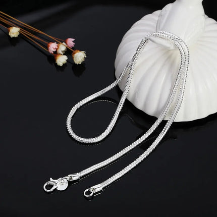 40-75cm 925 Sterling Silver 1MM/2MM/3MM solid Snake Chain Necklace For Men Women Fashion Jewelry for pendant PlatiNum