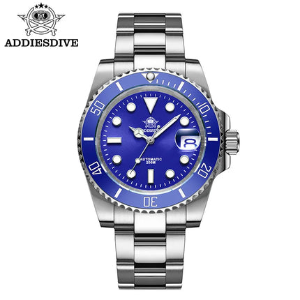 ADDIESDIVE AD2503 Luxury Men Watch Water Sapphire Glass Waterproof 200M C3 Super Luminous Calendar Automatic Mechanical Watch