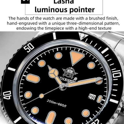 ADDIESDIVE Men's Gift Box Luxury Diver Watch Super Luminous Bubble Mirror Glass Quartz Watch 20Bar Ceramic Bezel Steel Watch