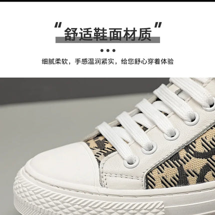 New Shoes for Men Genuine Leather Patchwork Casual Shoes Trend Flat Skateboard Shoes Youth Cool Lace-up Sneakers