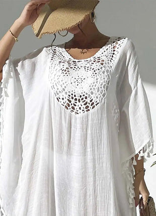 Abito Copricostume Estivo da Donna con Scollo Quadrato, Protezione Solare, Vestibilità Ampia, Traforato, per Spiaggia e Vacanze platinumshop