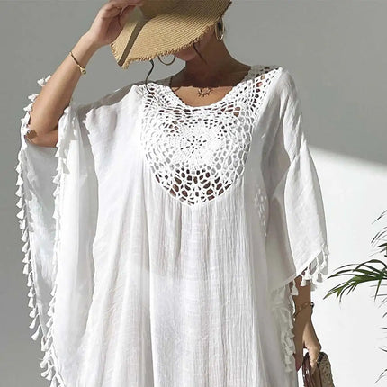 Abito Copricostume Estivo da Donna con Scollo Quadrato, Protezione Solare, Vestibilità Ampia, Traforato, per Spiaggia e Vacanze platinumshop