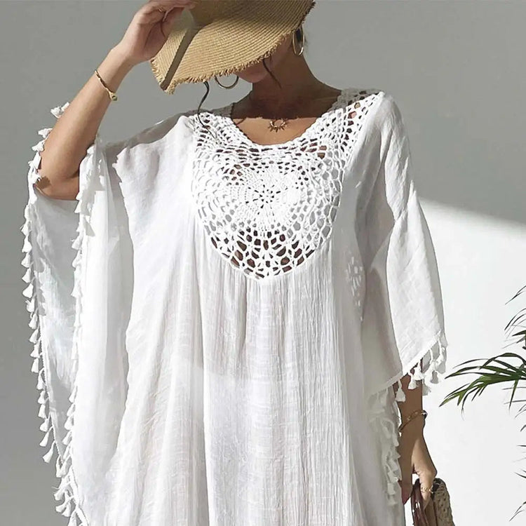 Abito Copricostume Estivo da Donna con Scollo Quadrato, Protezione Solare, Vestibilità Ampia, Traforato, per Spiaggia e Vacanze platinumshop