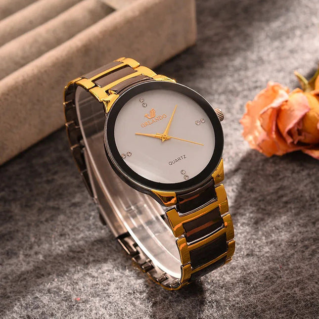 ORLANDO Orologi di lusso da uomo Nuovo arrivato Orologio da polso in acciaio al quarzo oro nero freddo Squisito orologio Masculino Relogio Orologio di moda platinumshop