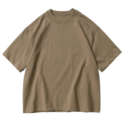 11.29oz 320Grams Heavy Cotton Weight Oversized Loose Men T-shirt Solid Color Drop Shoulder Short Sleeve High Quality PlatiNum