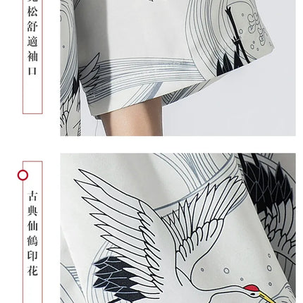Camicie Sottili da Uomo con Stampa Tradizionale, Abbigliamento Asiatico, Kimono Giapponese, Camicie Yukata da Uomo, Top Larghi da Donna Stile Harajuku, Cappotto Taglie Forti fino alla 5XL