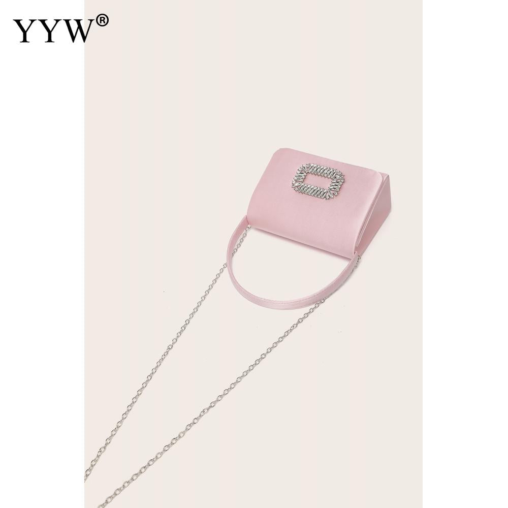 2023 nuove mini borse rosa per le donne pochette da sera per banchetti con catena borse casual in modalità piccola festa elegante Bgas in pelle PU