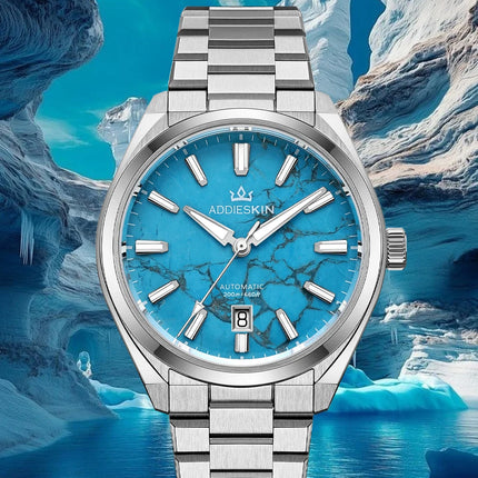 AddiesKIN K010 Turquoise Dial Automatic Mechanical Watch 20Bar Waterproof Sapphire Glass 9015 Movement BGW9 Luminous Men's Watch