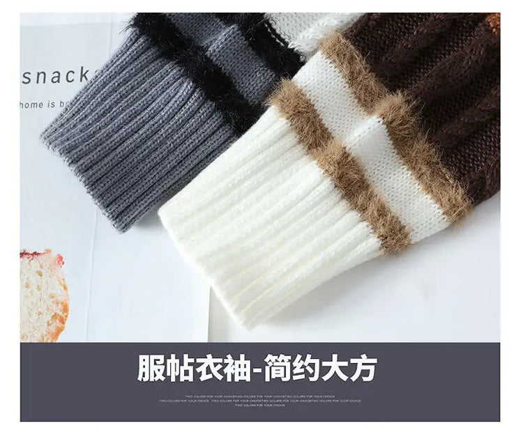 2024 winter new arrival korean style thicken mens warm sweater men fashion sweaters Men's wool pullovers male full size M-3XL