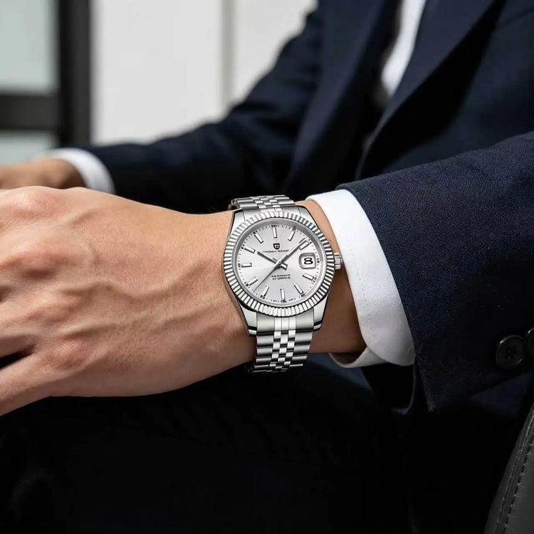 PAGANI DESIGN Luxury Men's Automatic Mechanical Watch Top Sapphire Stainless Steel 100m Waterproof Business Leisure Watch